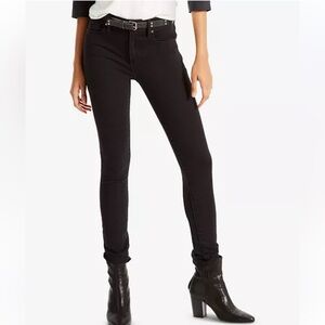 Levi’s Premium 721 High Waisted Black Skinny Jeans - 30” inseam